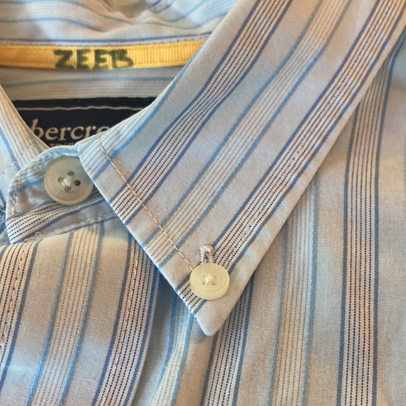 Abercrombie kids XL, mens Small blue striped button up - Picture 9 of 9